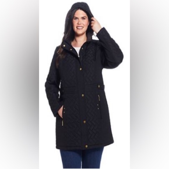 Weatherproof Jackets & Blazers - Weatherproof Weathercast Hooded Quilted Walker with Plush Lined Hood.